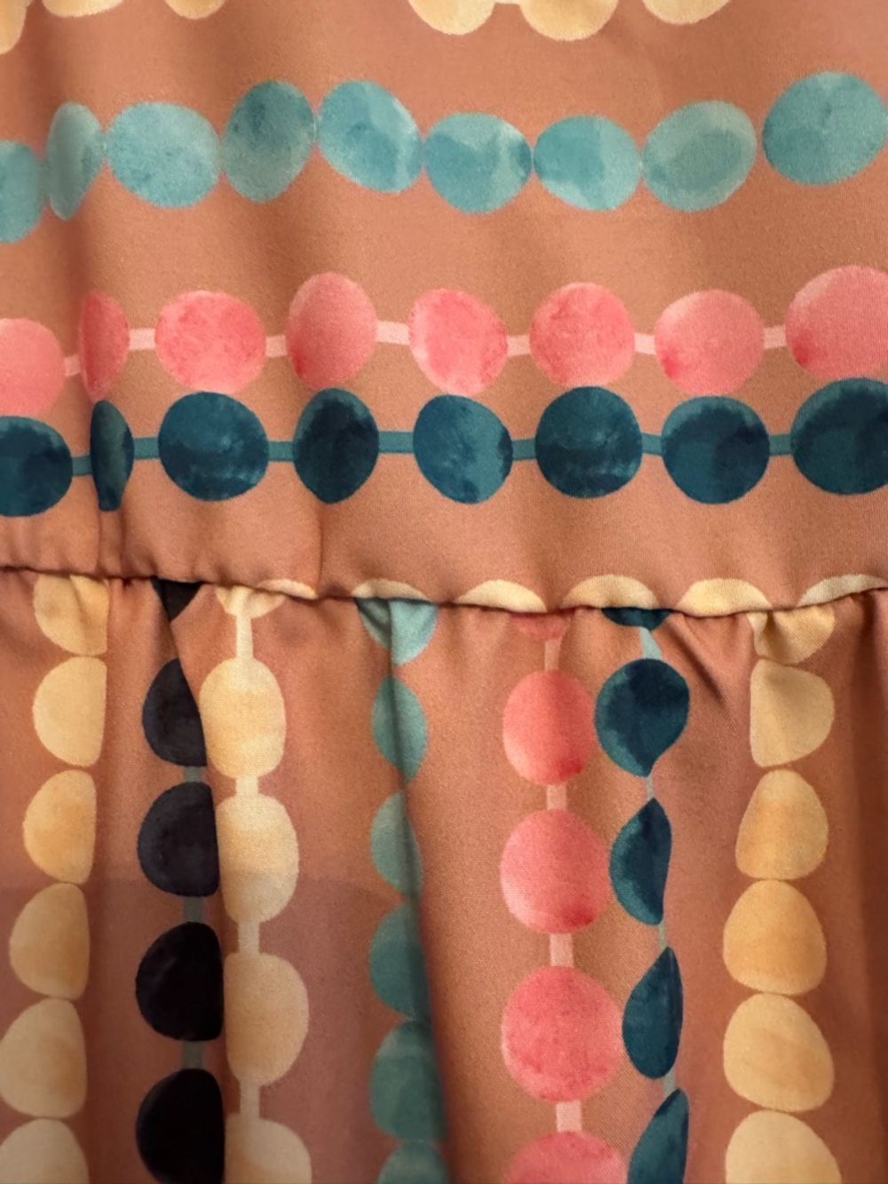 BloomChic Pink Teal Cream Dot-Stripe Dress - Picture 5 of 5
